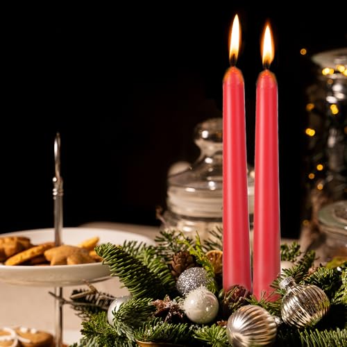 0.87×10 Inch Red Taper Candles (Red)