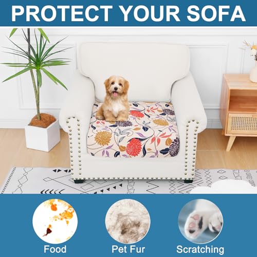 Printed Couch Cushion Covers (Orange / Seat 1 Pack)