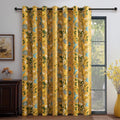 Sliding Door Patio Floral Curtains & Drapes (Mustard Yellow / 100"W x 84"L (Pack of 1))