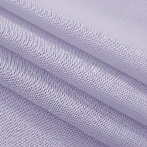 Lavender Purple Linen Curtain 90 Inch Long 2 Panels for Living Room Semi Sheer Privacy Grils Bedroom Window Curtains Rod Pocket Luxury Modern Farmhouse Decor Light Violet 52ﾗ90 (Purple / 52"W x 90"L (Pack of 2))