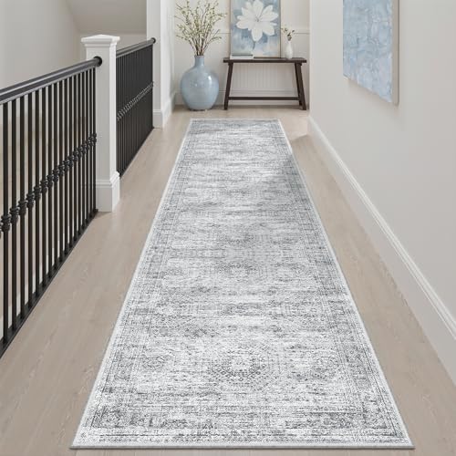 Runner Rug 2x8 Washable Non (Grey / 2' x 8' (Runner))