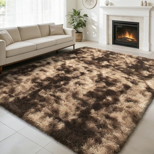 4x6 Area Rug for Bedroom (Mottling Coffee / 4' x 6' (Rectangular))
