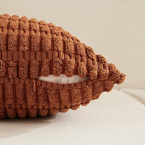 4 Packs Decorative Throw Pillow Covers for Living Room Couch Bed (22" x 22" (Pack of 4) / Rust)