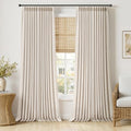 Pinch Pleated Linen Curtains 108 Inches Length 2 Panels Cream Ivory (Linen / 40"W x 108"L (Pack of 2))