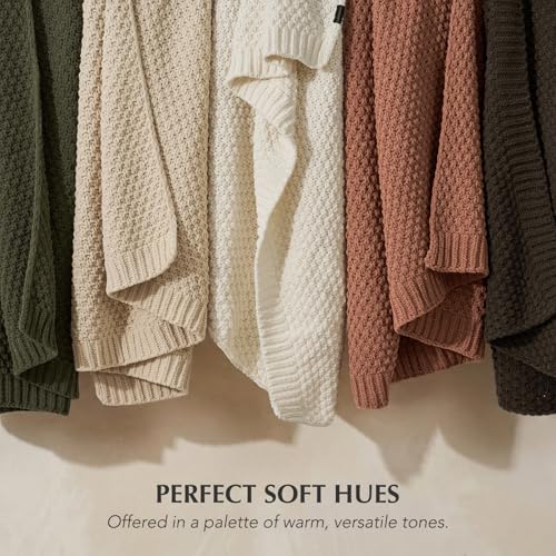 HOME Chunky Chenille Knit Throw Blanket (Terracotta Clay / 50" X 60")