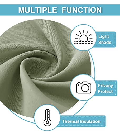Blackout Curtains for Bedroom Living Dining Room 84 inches Long (Sage Green / 42"W x 84"L (Pack of 2))