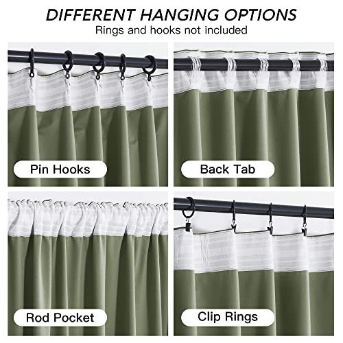 Velvet Curtains 108 inches Long (Sage Green / 52"W x 108"L (Pack of 2))