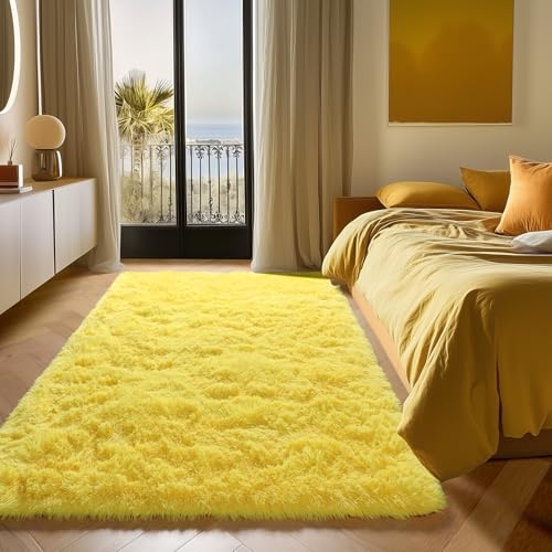Yellow Area Rugs for Bedroom Living Room (Yellow / 4' x 6' (Rectangular))