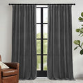 Grey Velvet Curtains 72 inches with Hook Belt (Grey / 52"W x 72"L (Pack of 2))