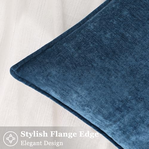 Chenille Poseidon Velvet Throw Pillow Covers 24x24 Set of 2 (Poseidon / 24" x 24" (Pack of 2))