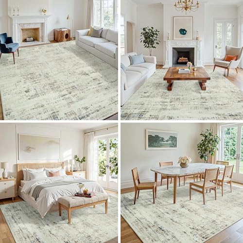 10x12 Washable Area Rug for Living Room Bedroom (Gray White/Blue / 10' x 12' (Rectangular))