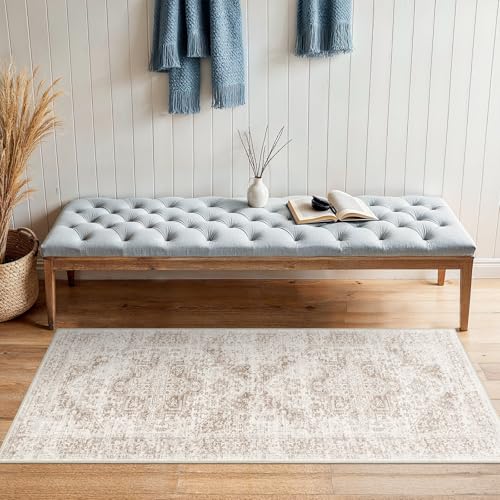 2x5 Washable Runner Rug (Ivory/Beige / 2x5)