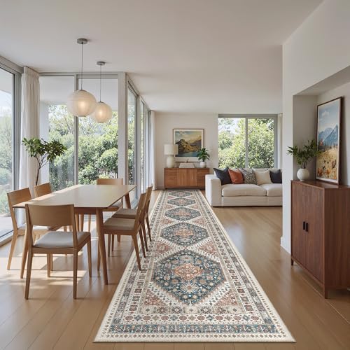 Hallway Runner Rug 2'6''x14' Kitchen Runners Vintage (Navy Blue / 2'6" x 14' (Runner))
