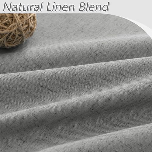 100% Blackout Linen Curtains 72 Inch Length 2 Panels Set for Living Room Bedroom Back Tab Thermal Insulated Black Out Linen Drapes Room Darkening Window Curtains (Dark Grey / 52"W x 72"L (Pack of 2))