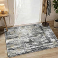 2x3 Entryway Rug Small Modern Abstract Door Mat (Black Gold / 2' x 3' (Rectangular))