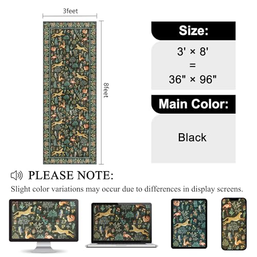 3x8 Runner Rug (Black (Animal) / 3' x 8' (Rectangular))