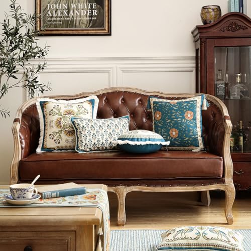 French Vintage Linen Throw Pillow Cover (18" x 18" (Pack of 2) / Wensel a)