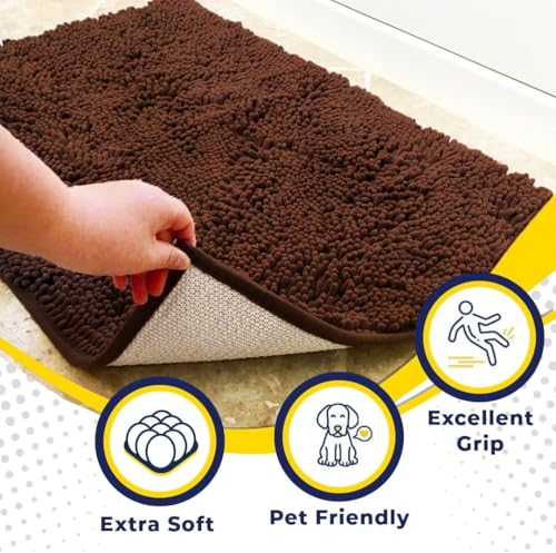 Super Water Absorbent Door Mat Indoor (Chocolate Brown / 48" x 72")