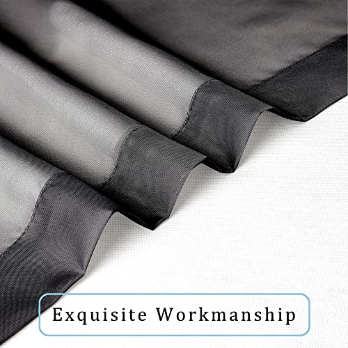 Black Sheer Curtains (Black / 42"W x 63"L (Pack of 2))