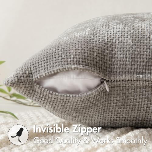 Decorative Light Gray Euro Sham Pillow Covers 24x24 Inch 2 Pack (24" x 24" (Pack of 2) / Light Gray)
