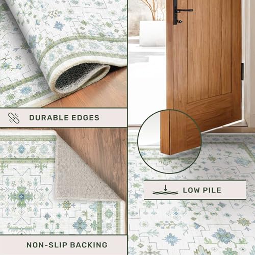 Turkish 3x8 Wide Hallway Runner (3' x 8' (Runner) / Cream Green)