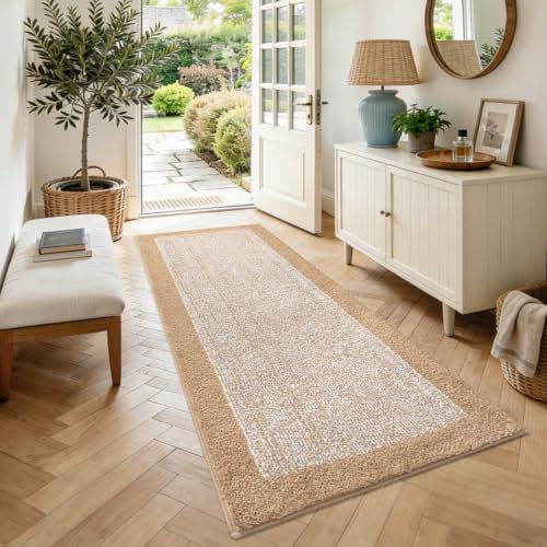 60x24 Long Bathroom Rugs Non Slip Washable (Beige / 2' x 5' (Rectangular))