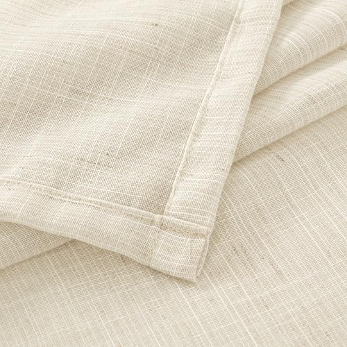 Linen Cafe Curtains 30X30 Inch Length Semi Sheer Drapes (Light Beige / 30"W x 30"L (Pack of 2))