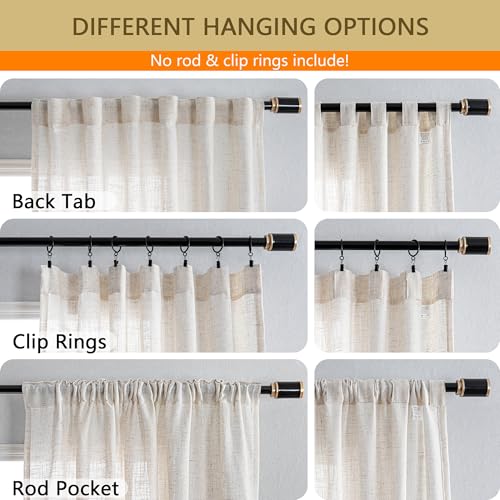 Living Room Curtains for Windows (100"W x 90"L (Pack of 1) / Linen)