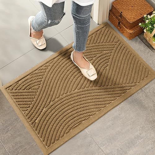 Sturdy Front Door Mat (Brown / 1'5" x 2'5" (Rectangular))