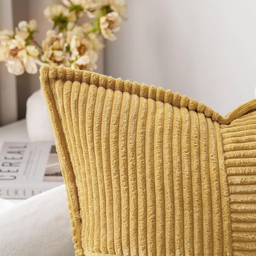 Decorative Throw Pillow Covers for Couch 20x20 Inch Gold 2 Pack (Gold / 20" x 20" (Pack of 2))