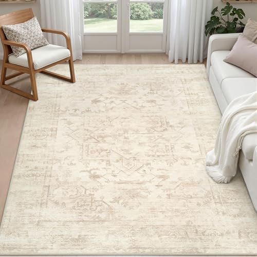 5x7 Area Rugs Living Room (Beige/Brown / 5' x 7' (Rectangular))