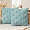 Blue Pumpkin Fall Throw Pillow Covers 18x18 Inch (Blue Maple / 18" x 18" (Pack of 2))