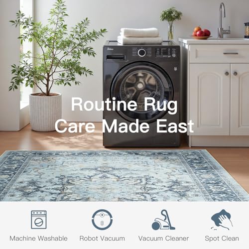 2x3 Washable Rug for Entryway Bathroom (Sunflower Blue/Gold / 2' x 3' (Rectangular))
