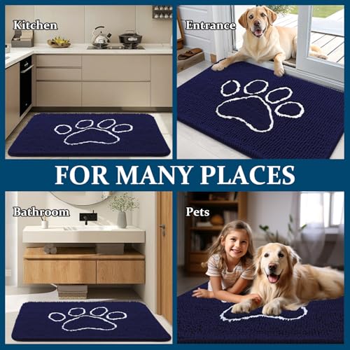 Dog Door Mat for Muddy Paws 70x24 (Navy Blue / 70" X 24")