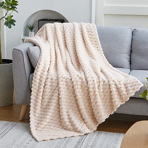 Turtle Shell Throw Blanket Beige for Couch Gentle Soft Fleece (Beige / Throw)