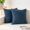 Pack of 2 Corduroy Decorative Throw Pillow Covers 16x16 Inch (Teal / 16" x 16" (Pack of 2))