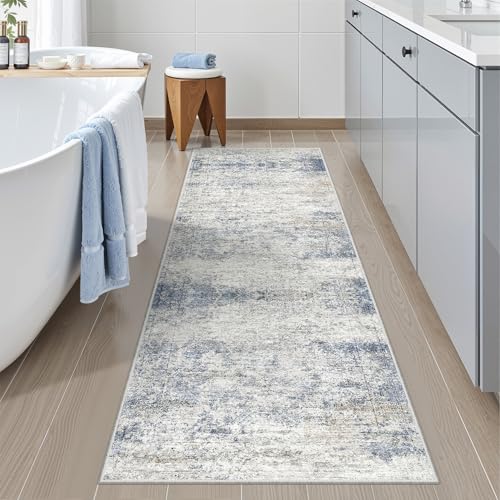 2x5 Rug Runners for Hallways Non Slip (Blue/Brown/Ivory / 2' x 5' (Runner))