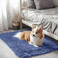 2x3 Machine Washable Small Bedside Rug (2x3 Ft / Denim Blue)