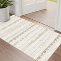 Boho 2x4 Washable Area Rug Non Slip Carpet for Entryway Beige (Beige Brown / 2' X 4' (Rectangular))
