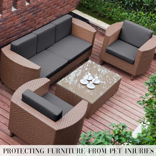 12PCS Patio Cushion Covers.Patio Furniture Couch SeatSlipcovers (Grey / 12PCS)