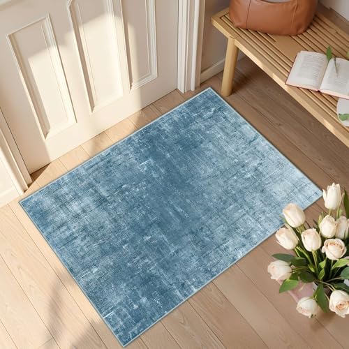 2x3 Entryway Rug Small Modern Abstract Door Mat (Blue / 2' x 3' (Rectangular))