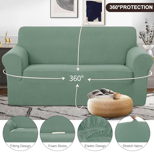 Oversized Stretch Loveseat Couch Cover (Cyan / Xl Loveseat)