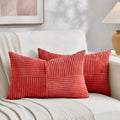 2 Packs Red Long Lumbar Decorative Throw Pillow Covers 12x24 Inch for Couch Bed Sofa (Red / 24" x 12" (Pack of 2))