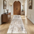 3x10 Washable Runner Rug for Hallway (Brown/Grey/Red / 3' x 10' (Runner))