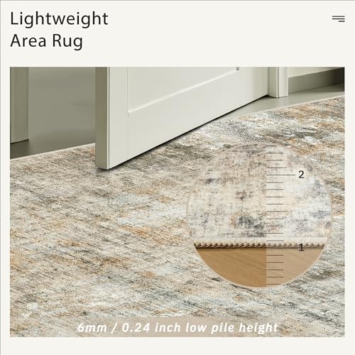 9x12 Area Rugs for Living Room Washable Rug Abstract Orange (Orange/Brown / 9' x 12' (Rectangular))
