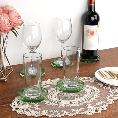 Modern Clear Coaster Set of 5 (Clear Green)