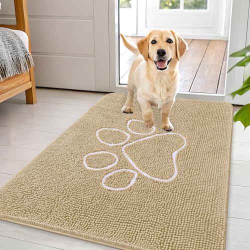 Dog Door Mat for Muddy Paws 44x32 (Beige / 44" X 32")