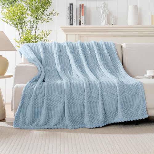Blue Throw Blanket (Sea Blue / Throw(50x60))
