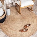 Jute Braided Woven Area Rug (Natural / 5' (Round))