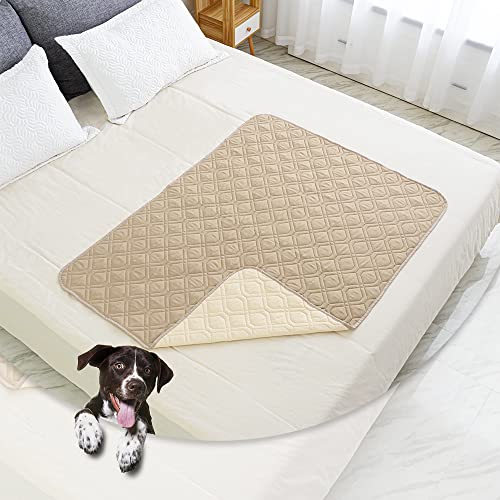 Waterproof Dog Bed Cover Pet Blanket for Furniture Bed Couch Sofa Reversible (40x50 Inch (Pack of 1) / Cream+beige)